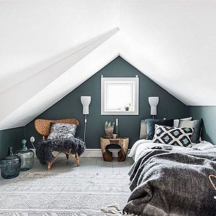 How to decorate a large attic bedroom