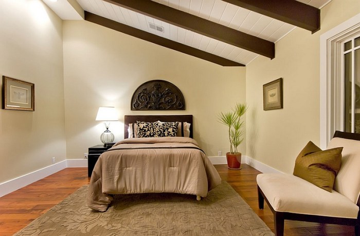 Vaulted beams ceiling ceilings exposed bedrooms hardwood transitional attaractive neutral wilderpublications hgtv showcase decorationlove