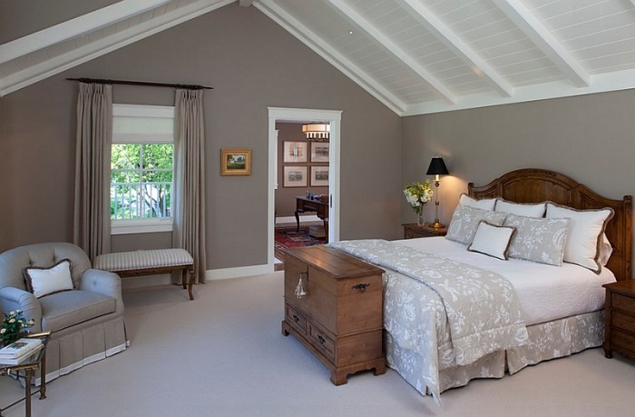 How to decorate bedroom with low slanted ceilings