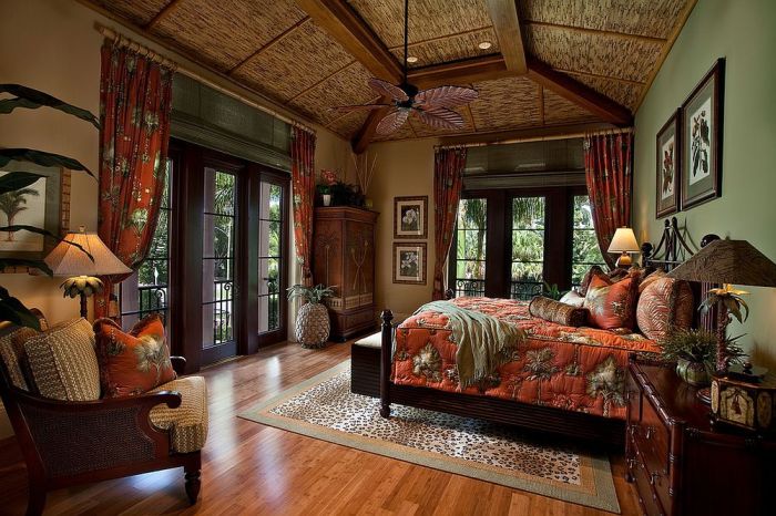 How to decorate bedroom tropical