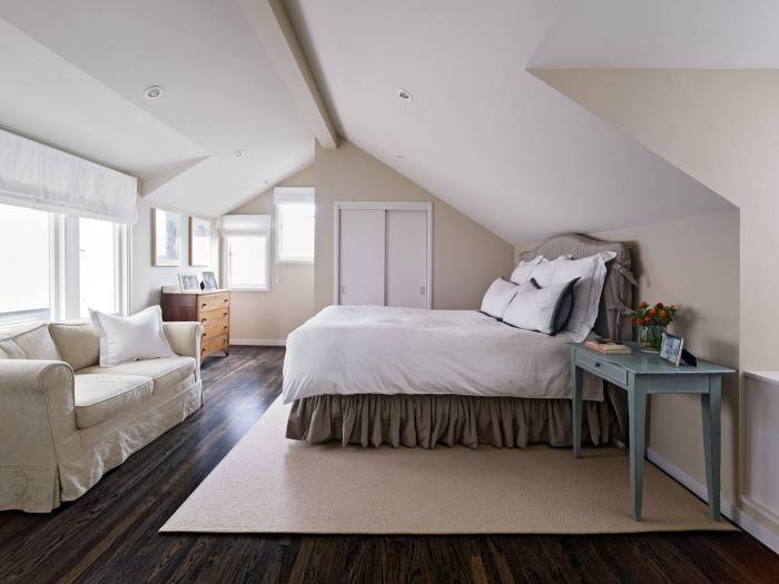 How to decorate a large attic bedroom