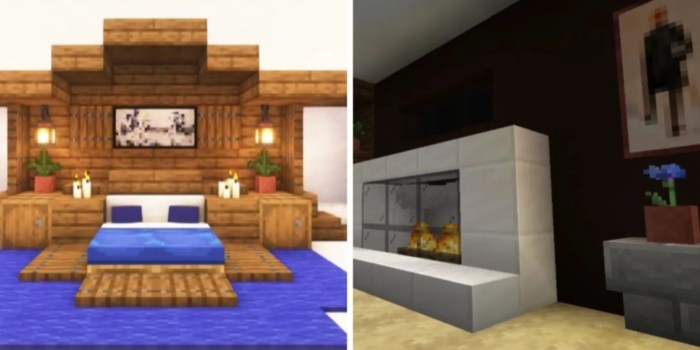 How to decorate minecraft bedroom