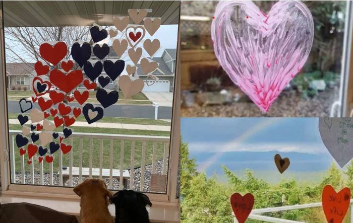 How to decorate windows with hearts