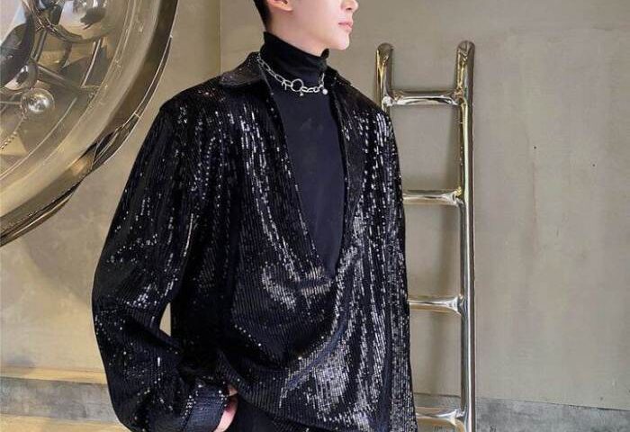 Men's sequin dress shirt